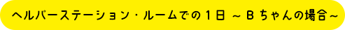 ヘルパーステーション・ルームでの1日～Bちゃんの場合～